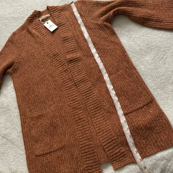 Marine Layer Ontario Cardigan Rust Medium Cozy Cotton Nylon Blend pockets new - Picture 7 of 11